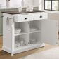 Crosley Furniture Shoreline Kitchen Island in White and Dark Brown, , large