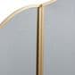Maple and Jade Metal Arched Wall Mirror with Folding Sides in Satin Gold, , large
