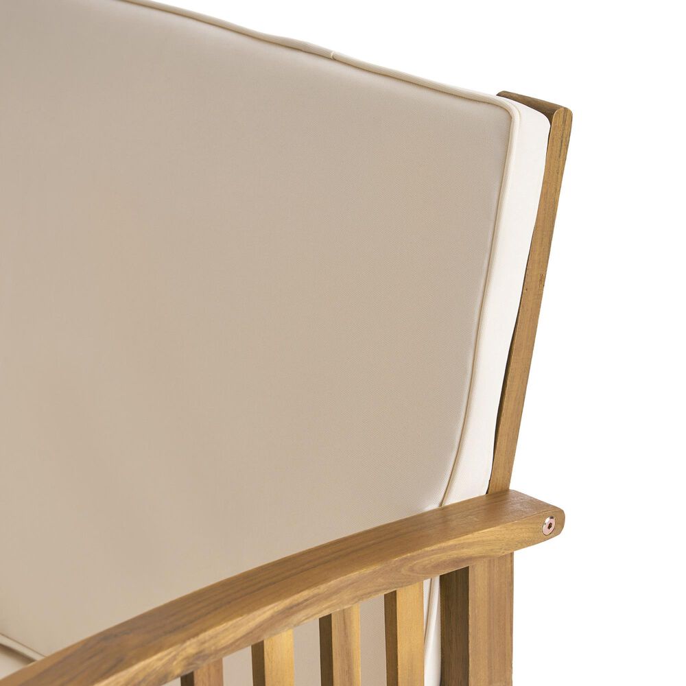 Hearth and Haven Casa Outdoor Club Chair with Cream Cushion in Brown &#40;Set of 2&#41;, , large