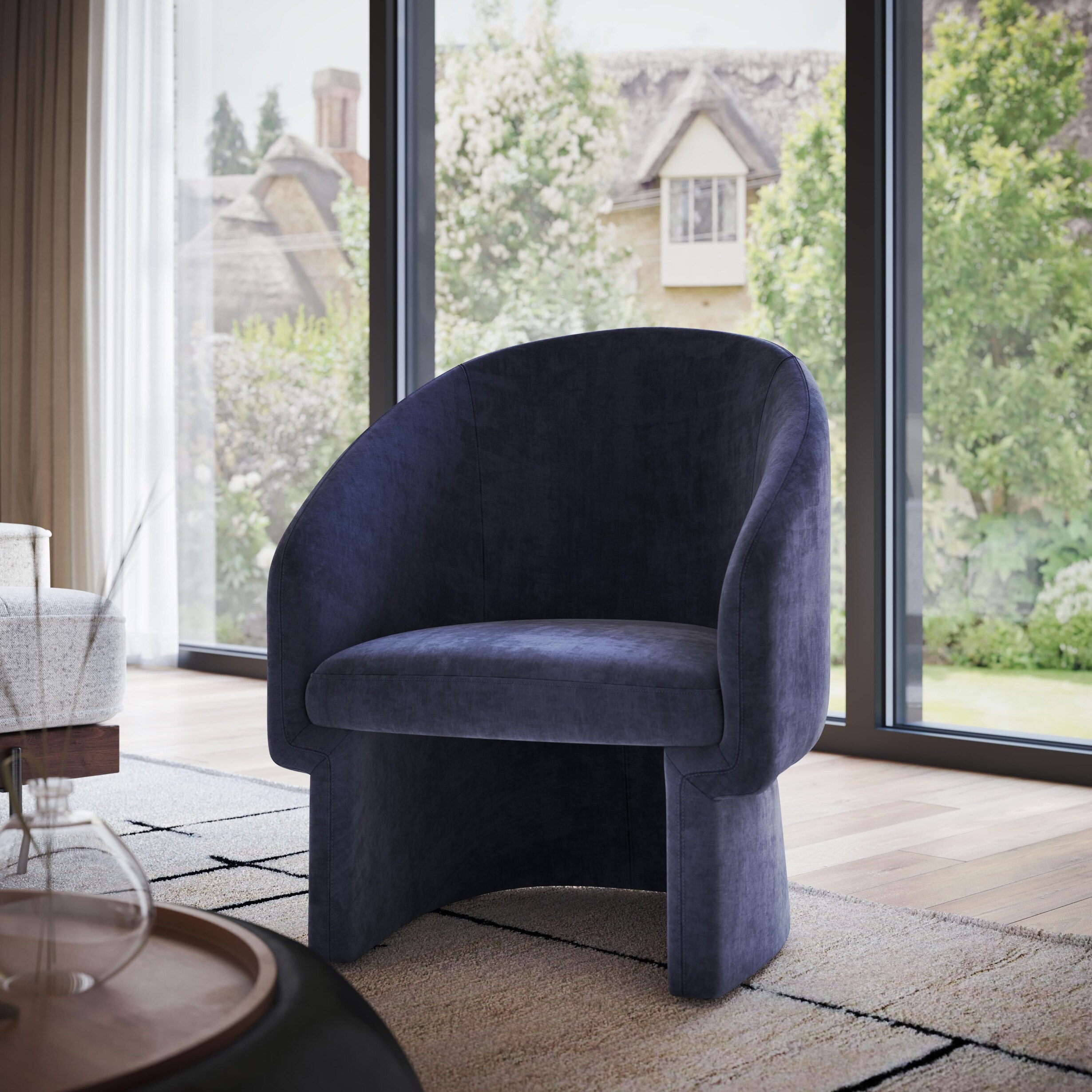 Navy lounge deals chair