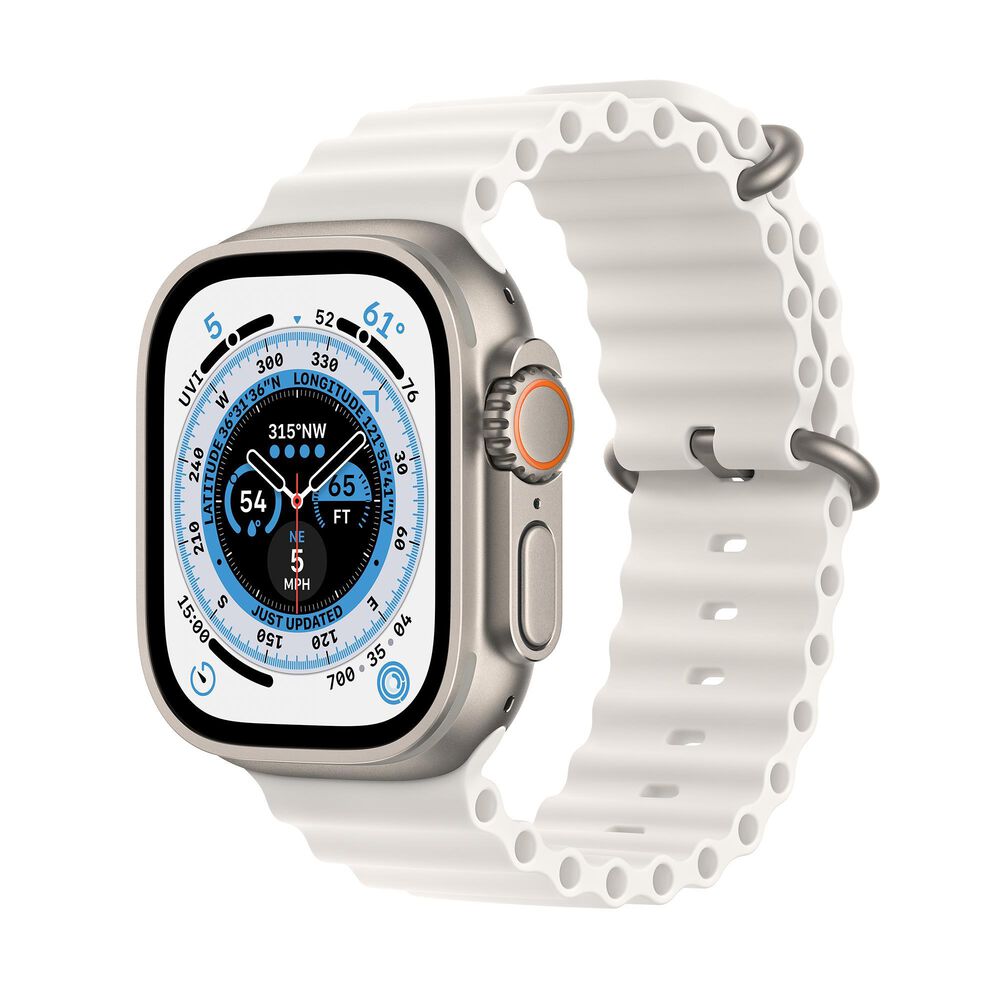 Apple Watch Ultra GPS + Cellular, 49mm Titanium Case with White Ocean Band, , large