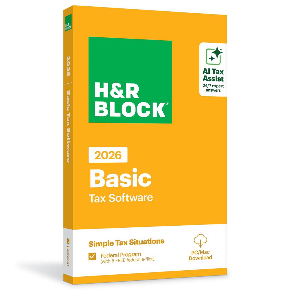 H&R Block Basic 2026 Tax Software for PC and MAC, , large