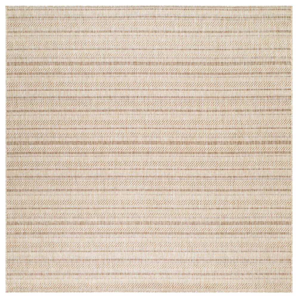Surya Eagean EAG-2409 Light Beige, Brown, Cream and Light Brown 7"10" Square Indoor/Outdoor Area Rug, , large