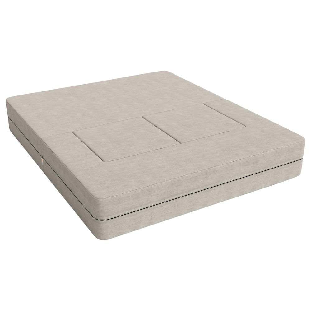 Jaxx Zipline 3-Piece Stationary Convertible Sleeper Loveseat in Grey Velvet, , large