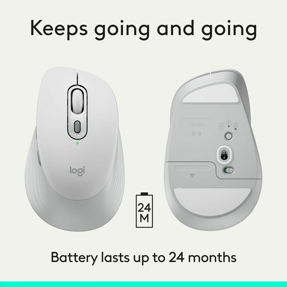 Logitech Signature Comfort Wireless Mouse in Off-White, , large