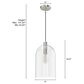 Hunter Lochmeade 1-Light Large Pendant in Brushed Nickel, , large