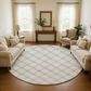Dalyn Rug Company Soft Essentials Plaid Linen 8" Round Indoor/Outdoor Area Rug, , large