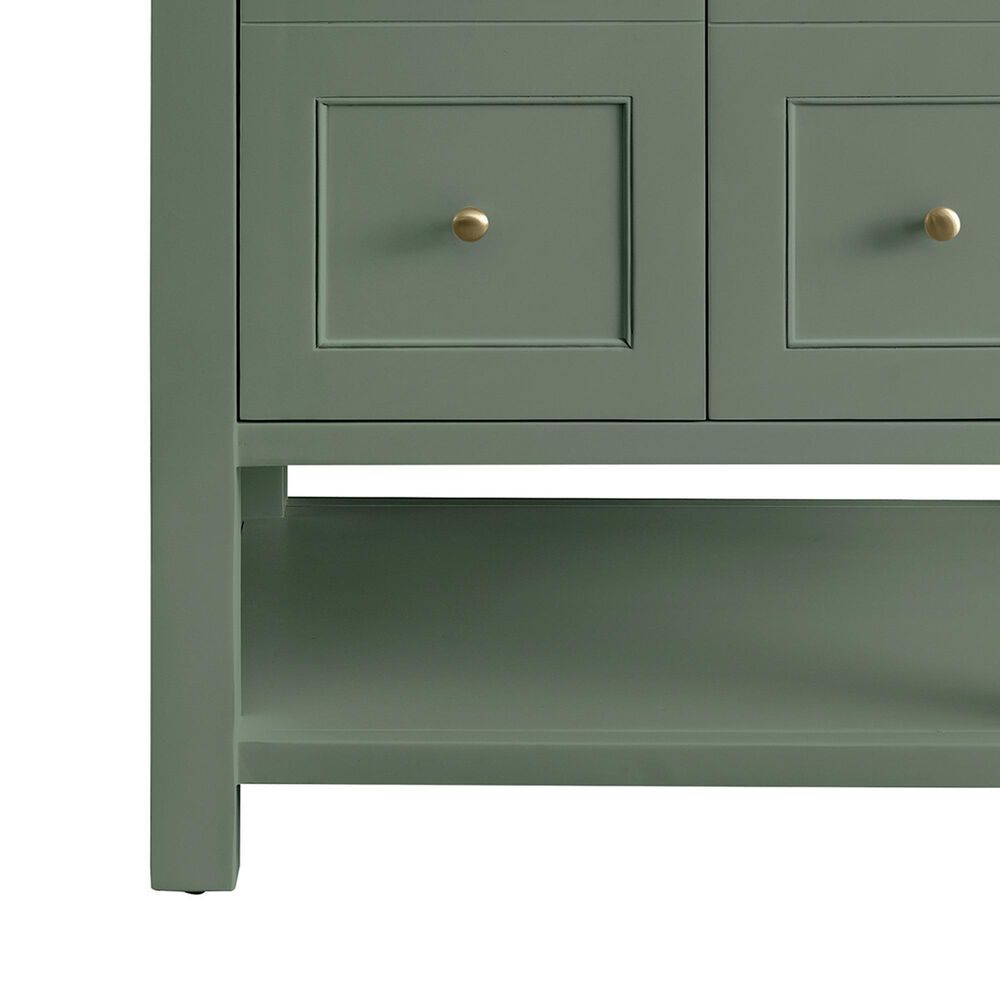 James Martin Vanities Breckenridge 30" Single Bathroom Vanity in Smokey Celadon with Single Hole 3 cm White Zeus Quartz Top and Rectangular Sink, , large