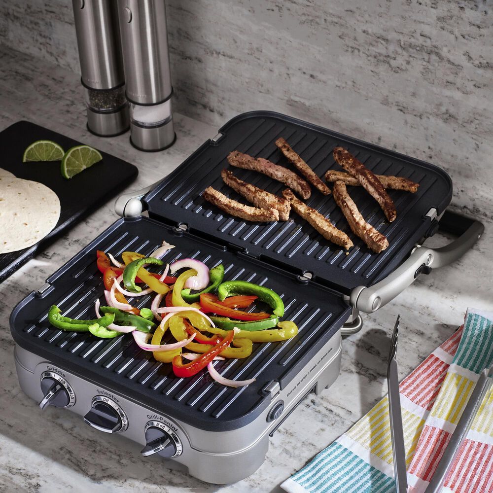 Cuisinart Griddler Indoor Grill with Griddle and Panini Press in Stainless Steel, , large