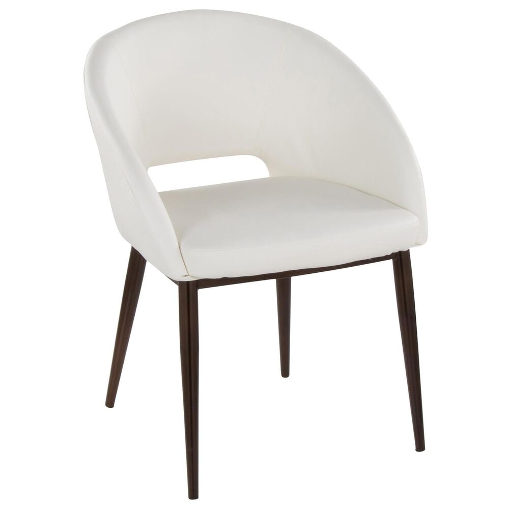 Lumisource Renee Arm Chair with White Cushion in Copper, , large