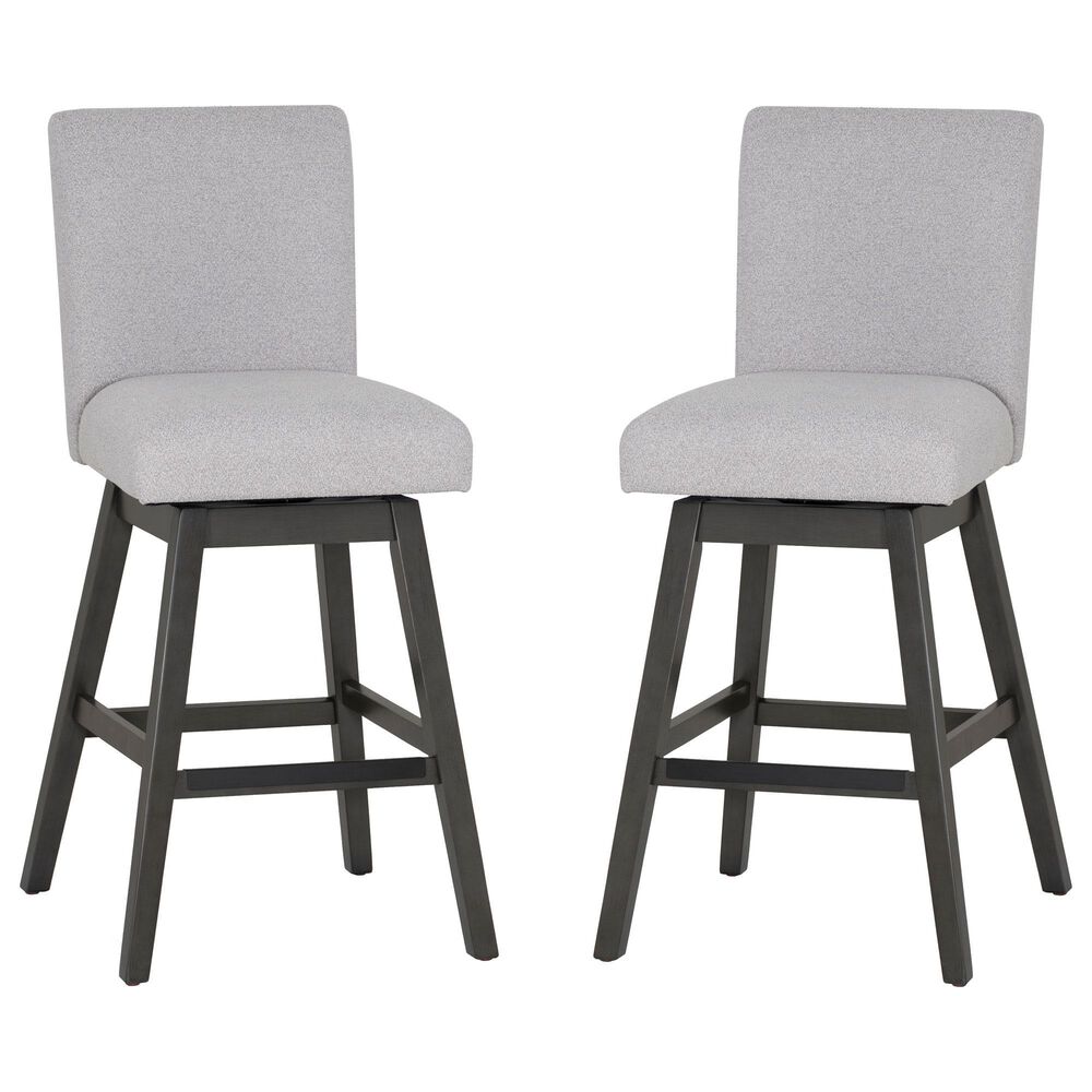 Linon Home Decor Cyrus Swivel Bar Stool in Grey (Set of 2), , large