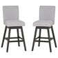 Linon Home Decor Cyrus Swivel Bar Stool in Grey (Set of 2), , large