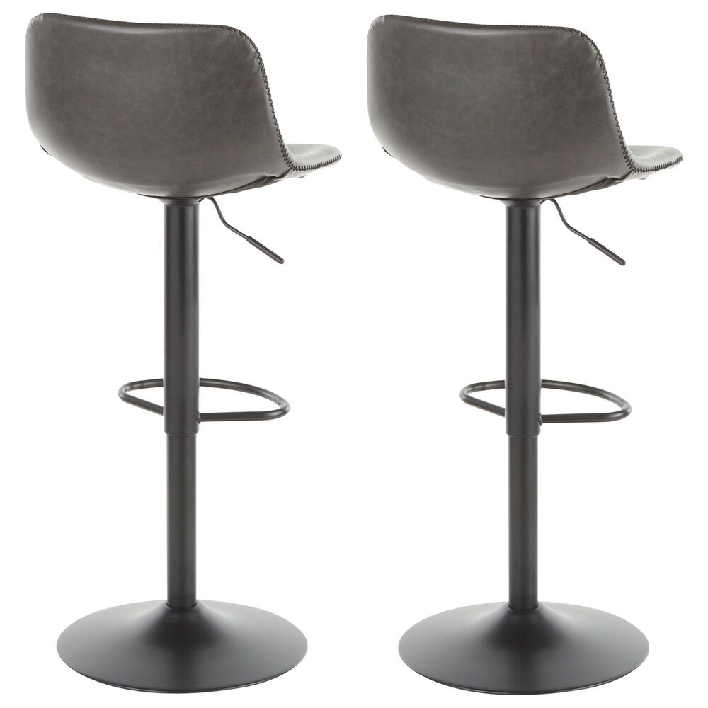 Lumisource Duke Adjustable Barstool in Grey and Black &#40;Set of 2&#41;, , large