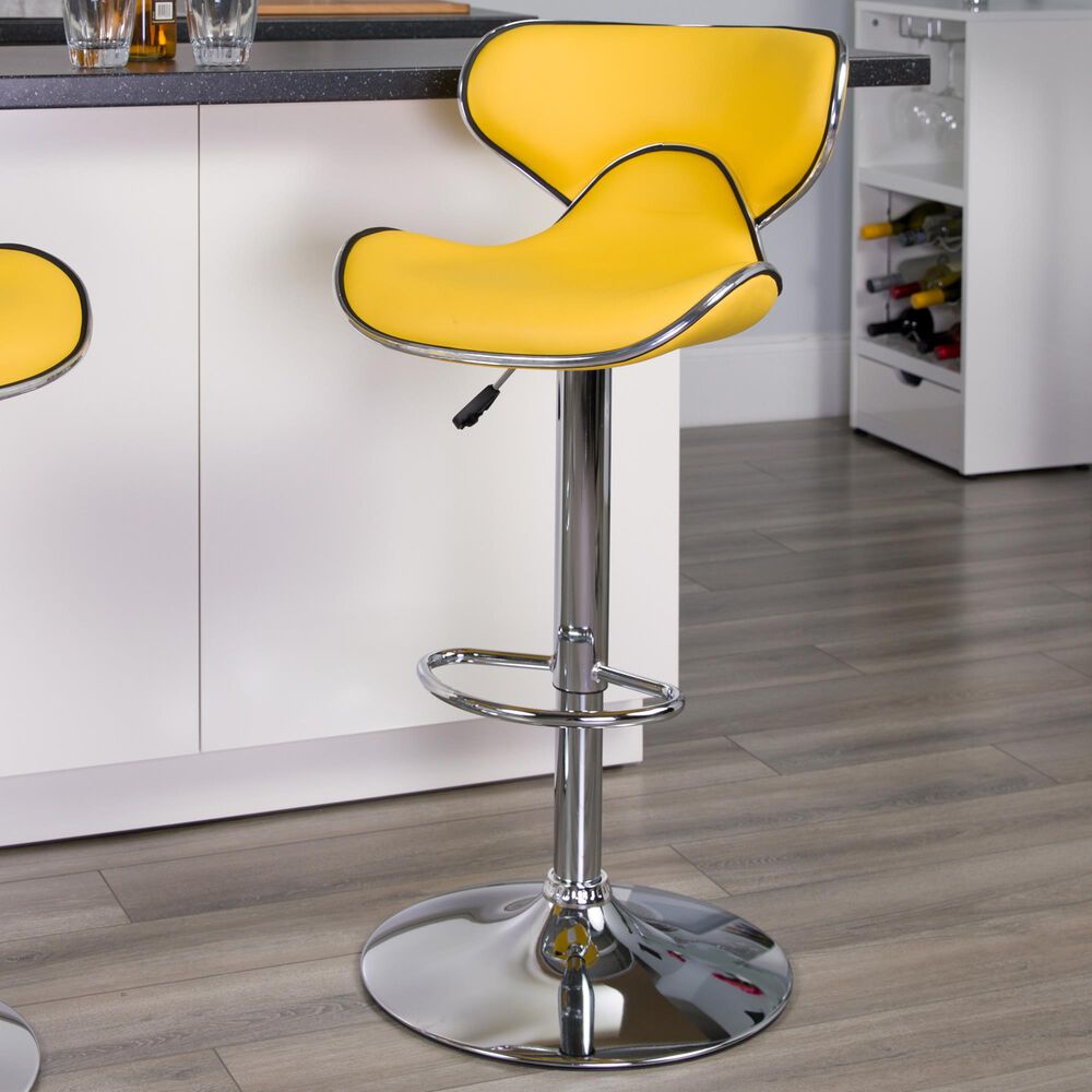 Flash Furniture Cozy Adjustable Barstool in Yellow, , large