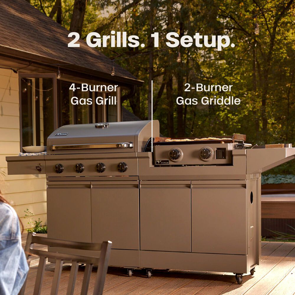 Tytus Anaheim and Emberwood 3-Piece Modular Duo with 2-Burner Gas Griddle in Gunmetal Gray, , large
