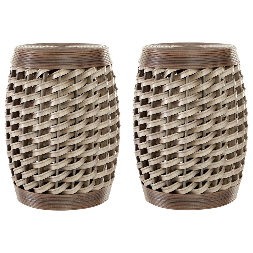 Maple and Jade Eclectic Accent Table in Brown (Set of 2), , large