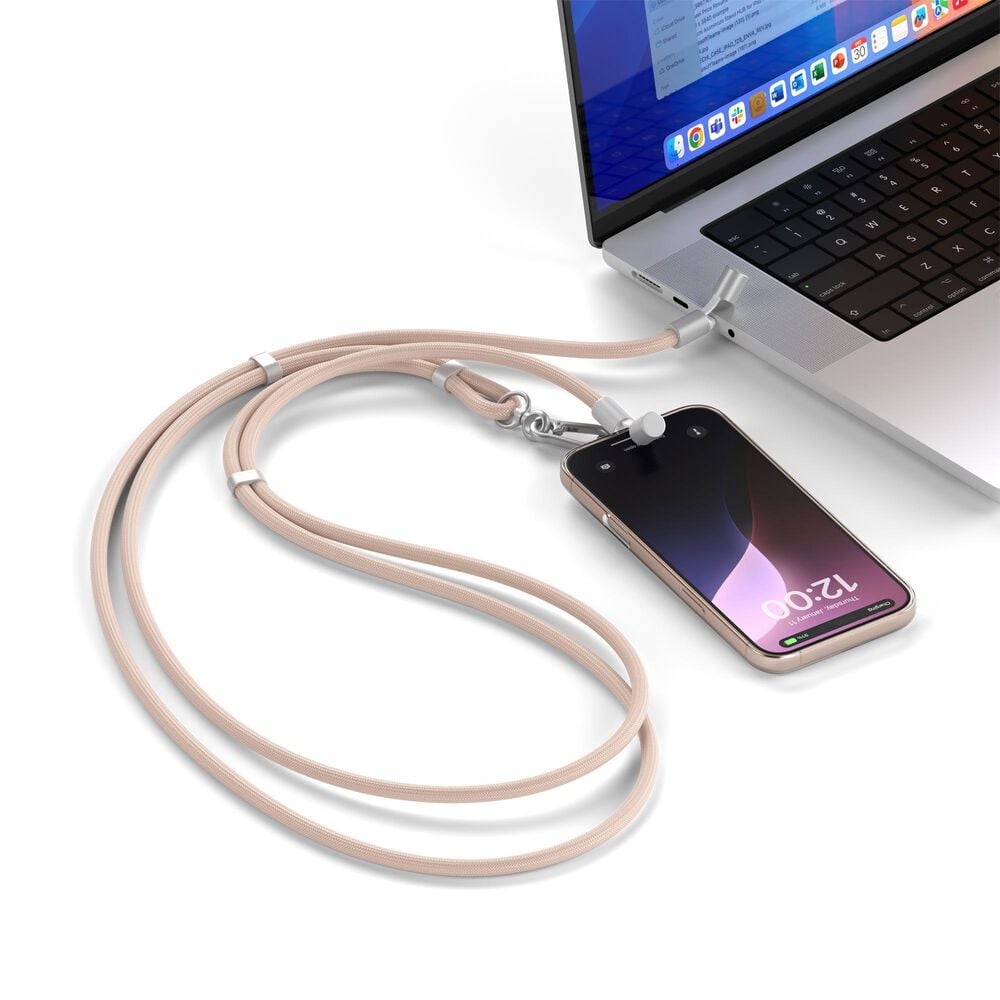 Satechi Onthego Crossbody USB-C Lanyard Cable in Desert Rose, , large