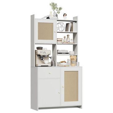 GARVEE 71" Kitchen Pantry Cabinet in White, , large