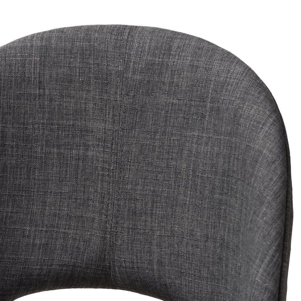 Baxton Studio Wesley Side Chair with Dark Grey Cushion in Walnut (Set of 2), , large