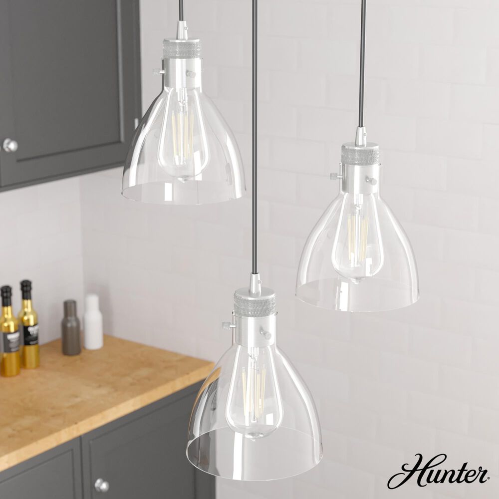 Hunter Van Nuys 3-Light Round Cluster in Brushed Nickel, , large