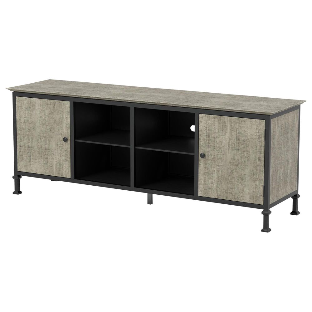 Furniture of America Mcclure 72" TV Stand in Gray and Black, , large