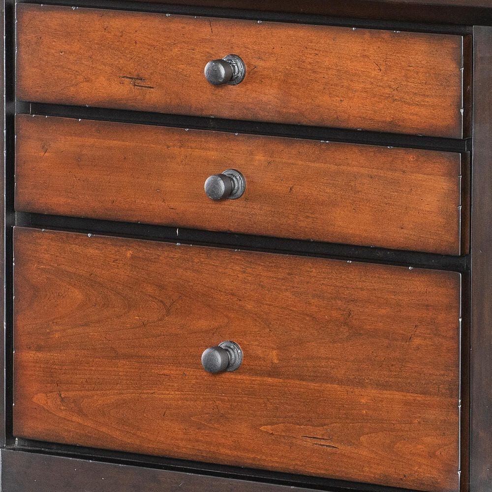 Legacy Classic Fenmore 3-Drawer Nightstand in Dark Mocha and Distressed Cherry with AC Outlets and USB Ports, , large