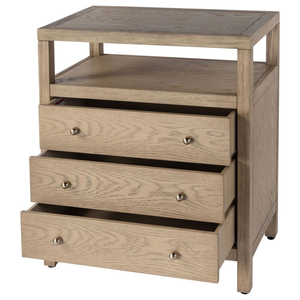 Butler Specialty Company Nora 3-Drawer Nightstand in Light Oak, , large