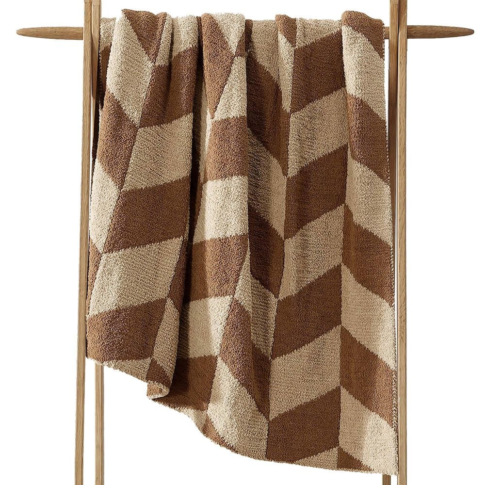 Sunday Citizen Chevron Throw in Chestnut and Biscotti, , large