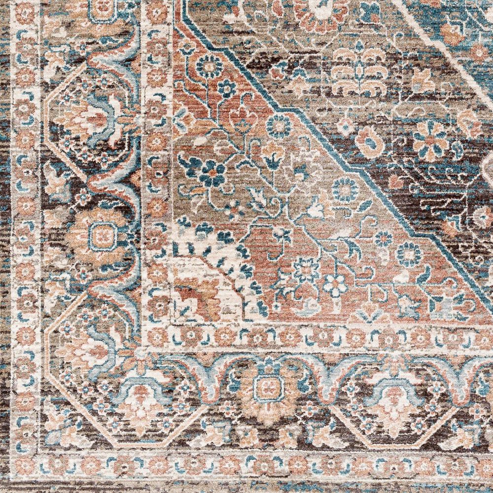 Surya Carlisle Oriental 2&#39;11&quot; x 10&#39; Dusty Pink, Sage, Denim, Medium Brown and Dark Brown Runner, , large