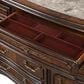New Heritage Design Bella Note 3-Piece King Sleigh Bedroom Set in Mahogany Brown and Antique Gold, , large