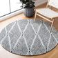 Safavieh Micro-Loop 5" Round Light Blue and Charcoal Area Rug, , large