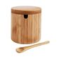 HIC Kitchen Salt Box with Lid and Spoon in Brown, , large