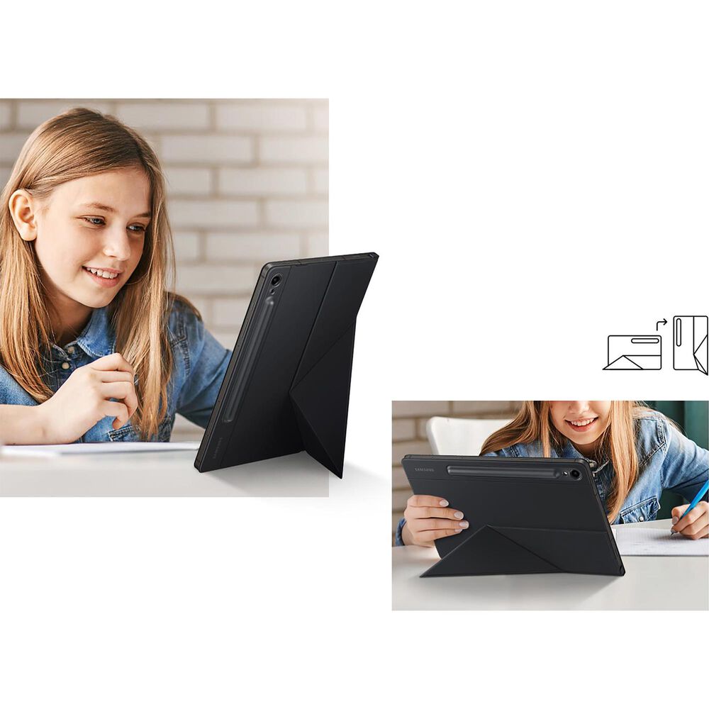 Samsung Smart Book Cover for Galaxy Tab S9/Tab S9 FE in Black, , large