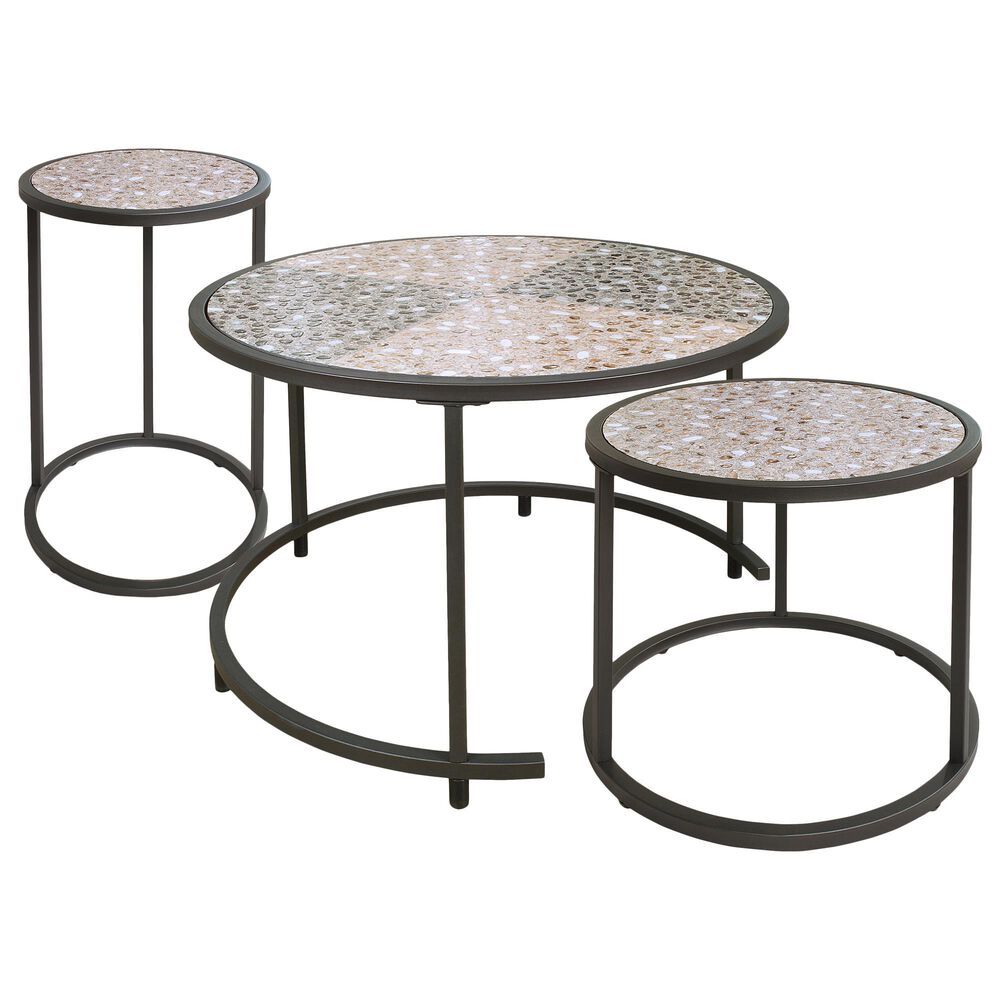 Furniture of America Stephan 3-Piece Accent Table Set in Gun Metal, , large