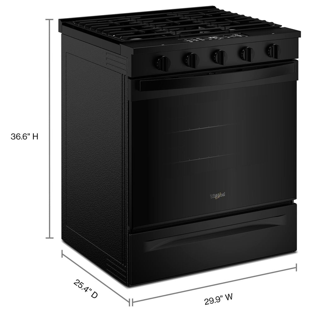 Whirlpool 30" Smart Gas Range with Air Cooking Technology in Black, , large