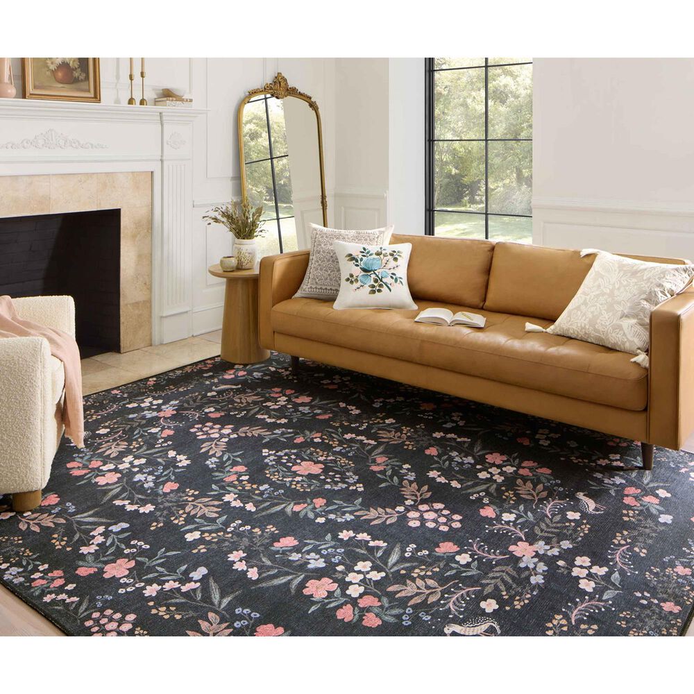 Rifle Paper Co Maison 3&#39;9&quot; x 5&#39;6&quot; Tuileries Black Area Rug, , large