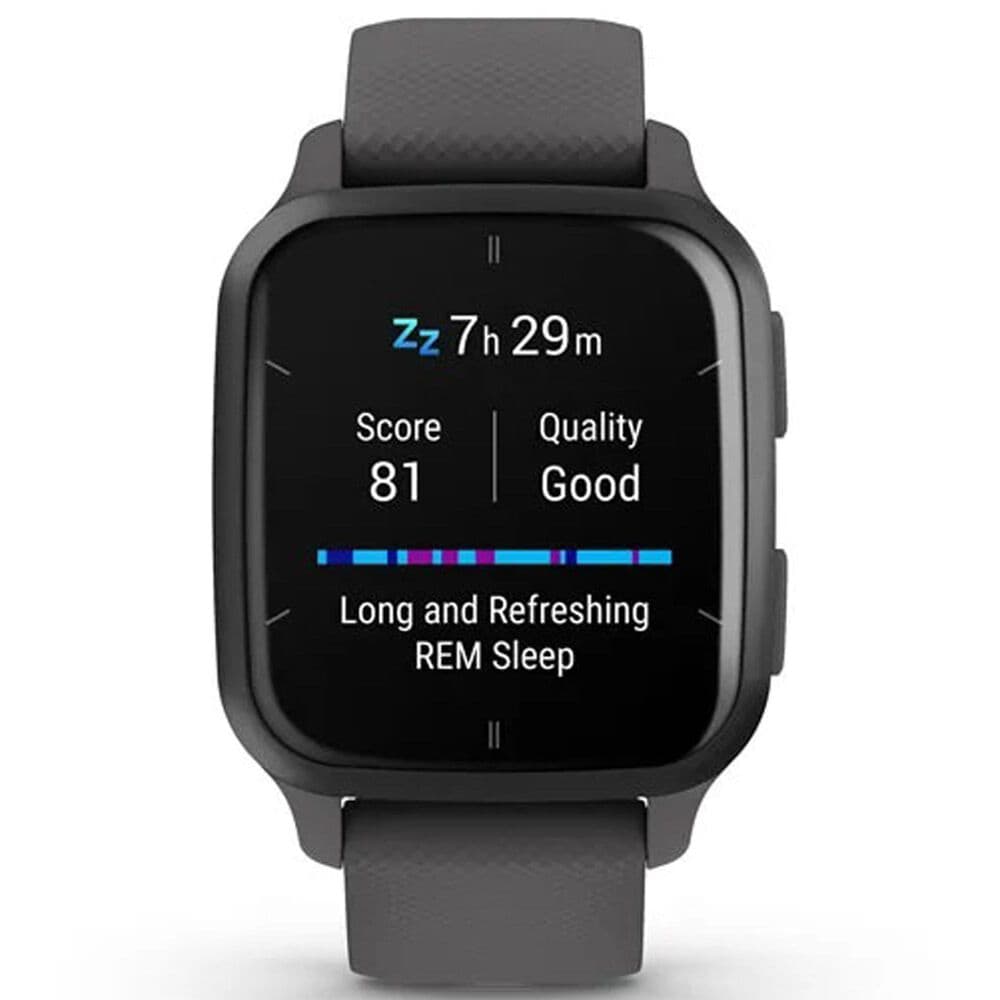 Garmin Venu Sq 2 GPS Smartwatch in Slate Aluminum Bezel with Shadow Gray Case and Silicone Band, , large