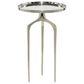 Maple and Jade 25" Round End Table with 3 Tripod Legs in Polished Silver, , large