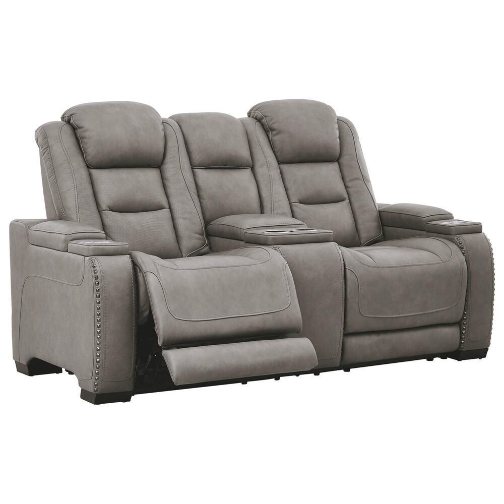 Signature Design by Ashley The ManDen Power Reclining Loveseat/Console