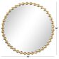Maple and Jade 36" Round Metal Wall Mirror with Beaded Detailing in Satin Gold, , large