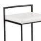 Lumisource Fuji Stackable Counter Stool with White Faux Leather Cushion in Black (Set of 2), , large