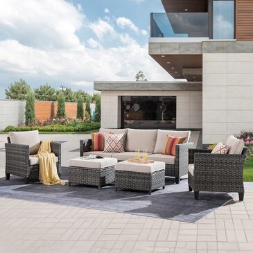 HOMLUX 5-Piece Outdoor Patio Furniture Set in  Beige, , large