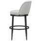 Armen Living Eunice Swivel Bar Height Stool with Ivory Upholstery in Antique Pewter, , large