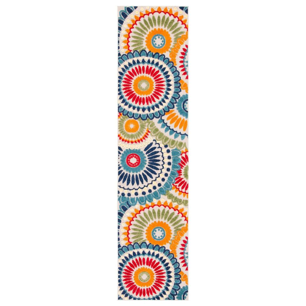 Safavieh Cabana CBN382M 2"2" x 11" Blue and Ivory Indoor/Outdoor Performance Runner, , large