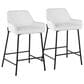 LumiSource Daniella Counter Stool with White Upholstery in Black (Set of 2), , large