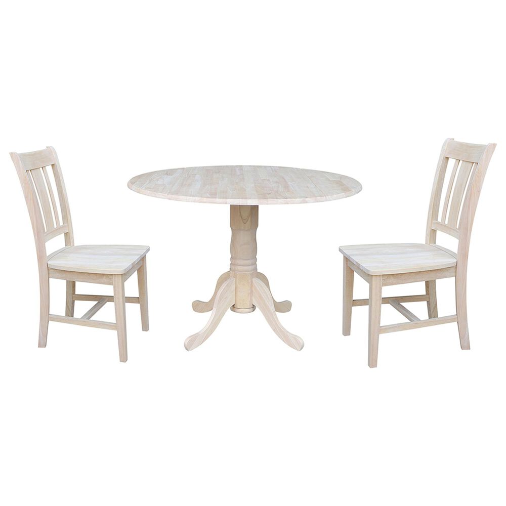 International Concepts San Remo 3-Piece Dining Set in Unfinished, , large