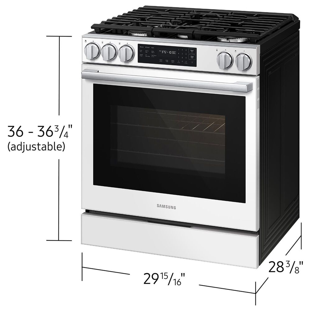 Samsung Bespoke 6.0 Cu. Ft. Smart Slide-In Gas Range with True Convection in White Glass, , large