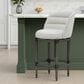 Armen Living Eunice Swivel Counter Height Stool with Ivory Upholstery in Antique Pewter, , large