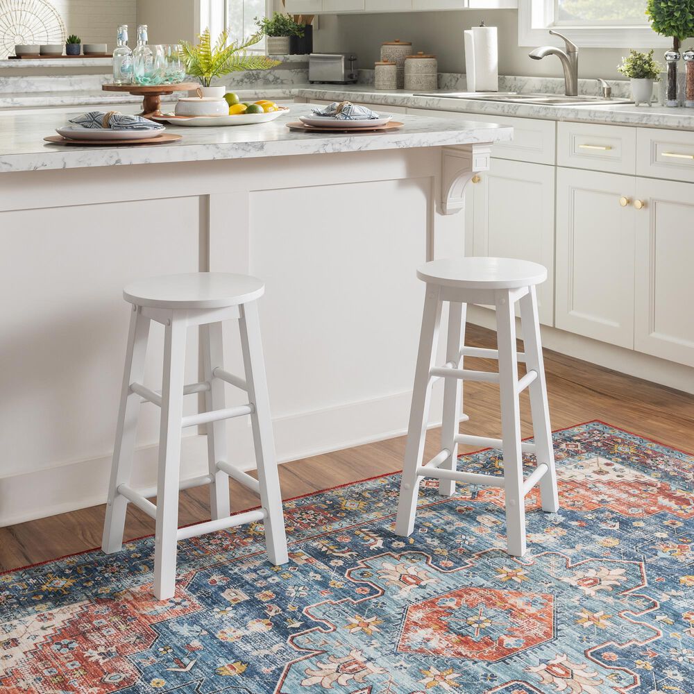 Linon Home Decor Abby 24" Counter Stool in White, , large