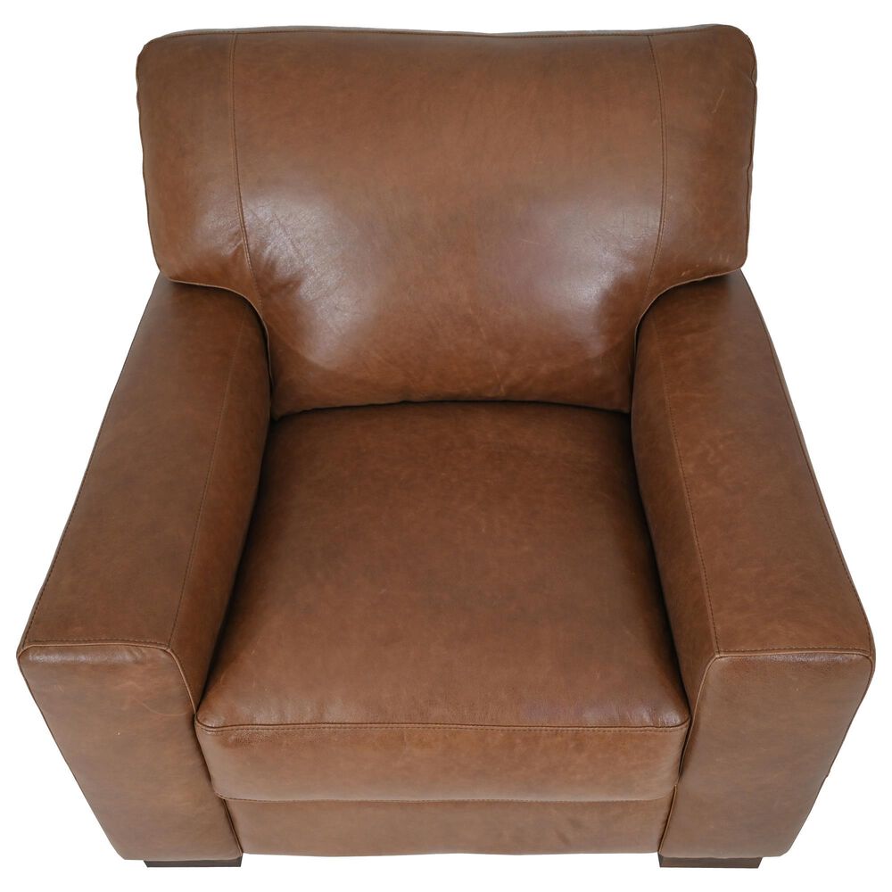 Softline Leather Stationary Sofa in Splendor Chestnut, , large